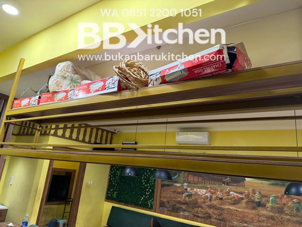 Rak Gantung Besi Ukuran 300x45x120 untuk Dapur Komersial foto 2