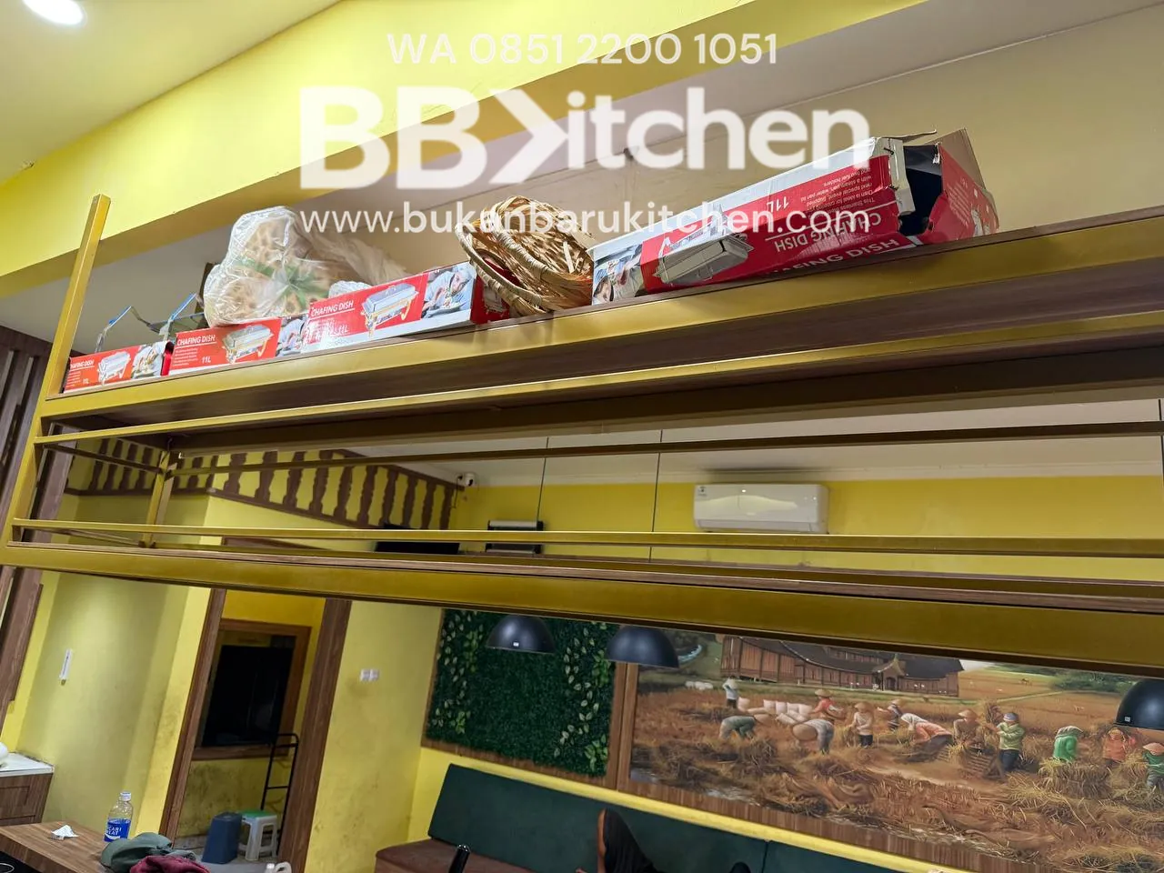Rak Gantung Besi Ukuran 300x45x120 untuk Dapur Komersial foto 3