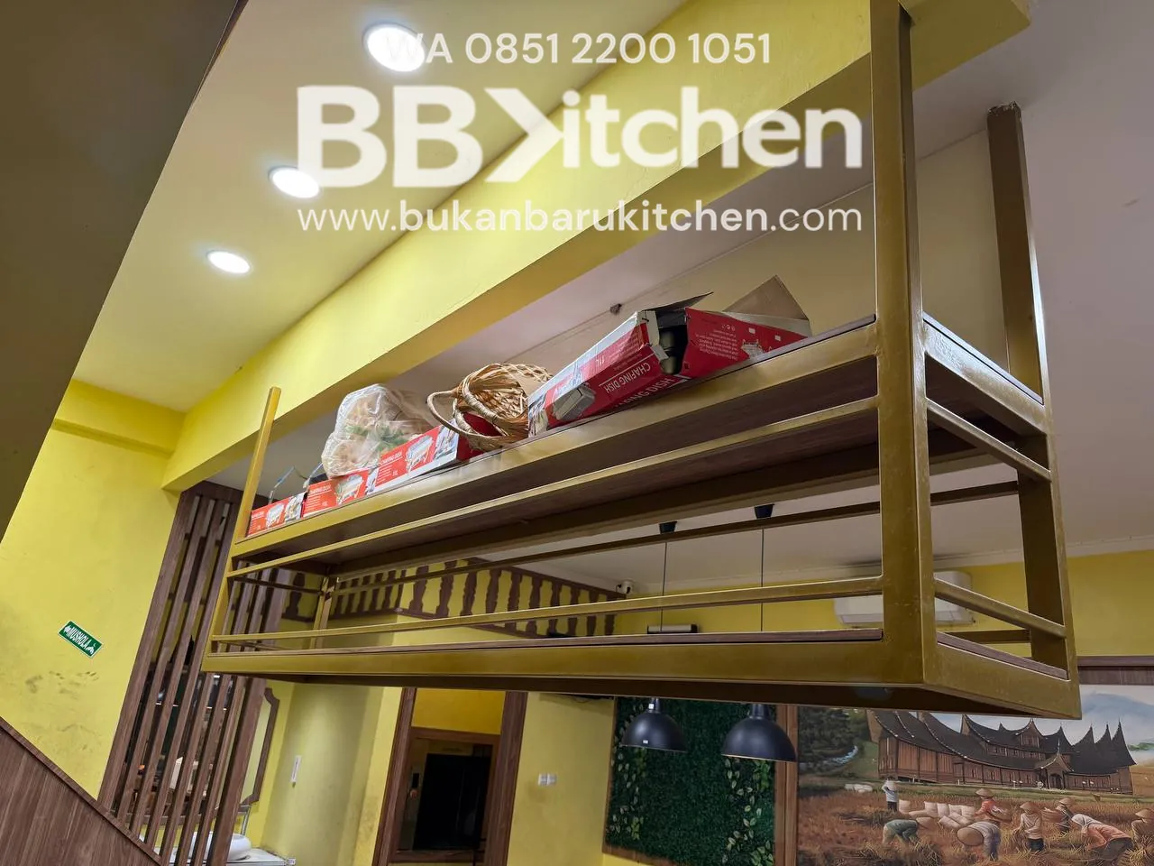 Rak Gantung Besi Ukuran 300x45x120 untuk Dapur Komersial foto 4