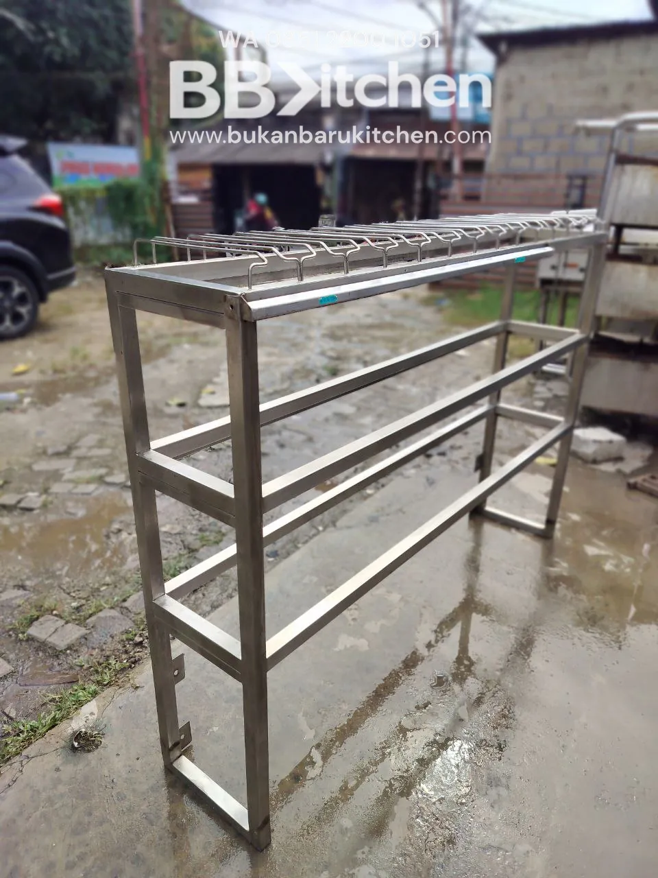 Rak Piring Gantung Stainless Steel Ukuran P150 L30 T105 foto 2