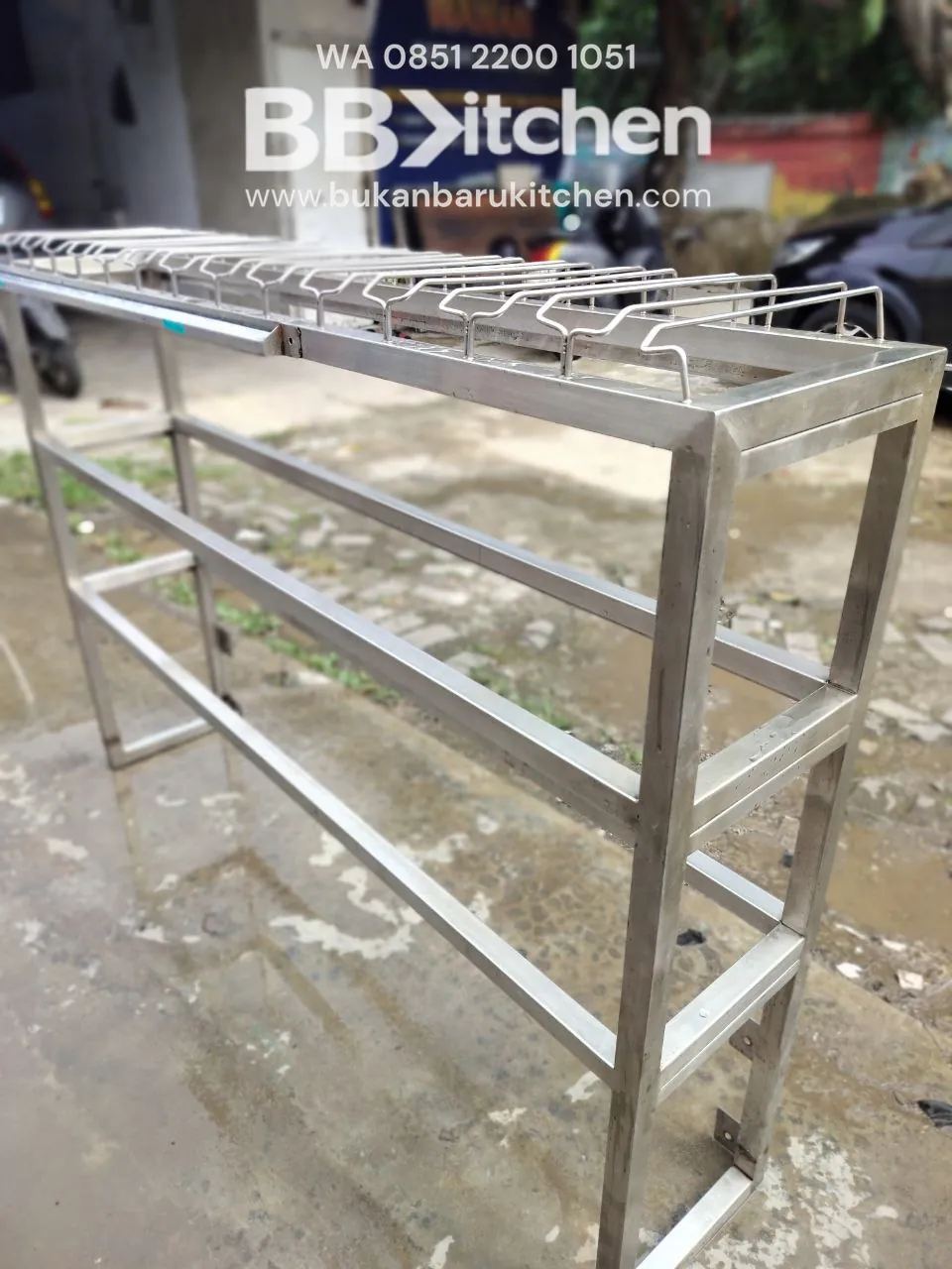 Rak Piring Gantung Stainless Steel Ukuran P150 L30 T105 foto 5