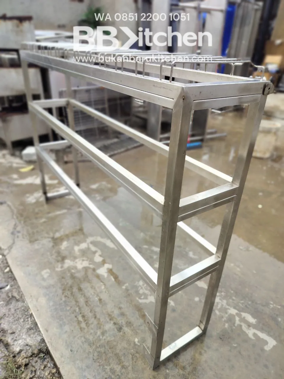 Rak Piring Gantung Stainless Steel Ukuran P150 L30 T105 foto 7