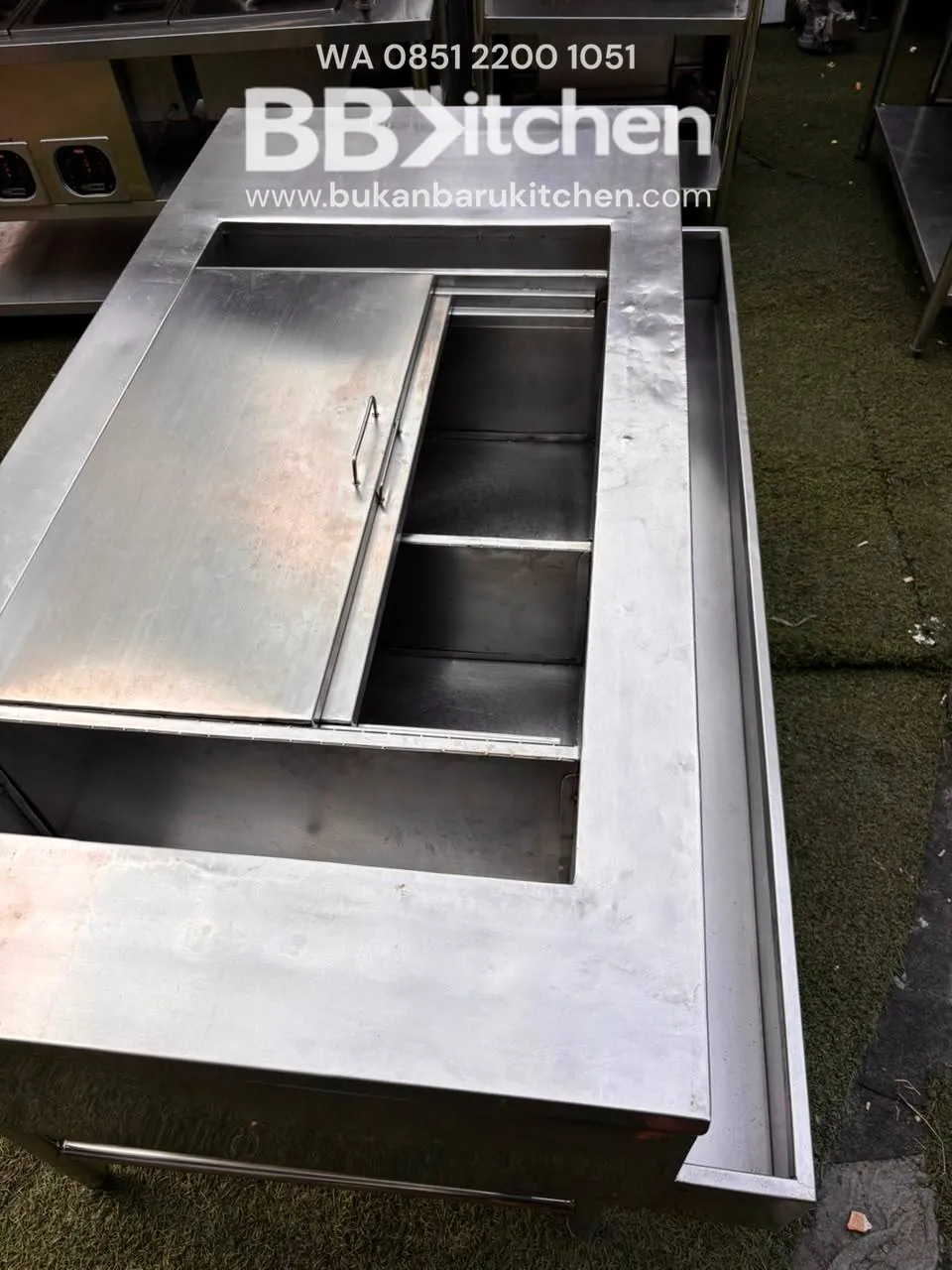 Ice Bin Station Ukuran 160x90x85 cm dengan Ice Bin 75x60x30 cm