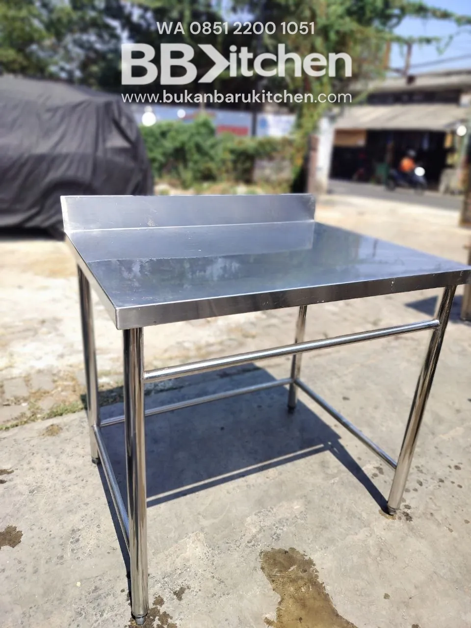 Meja 1 Susun Stainless Backspash Ukuran P90 L70 T85 foto 2
