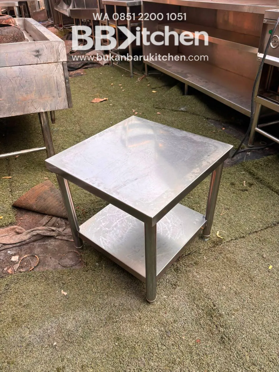 Meja 2 Susun Stainless 50x50x50 foto 3