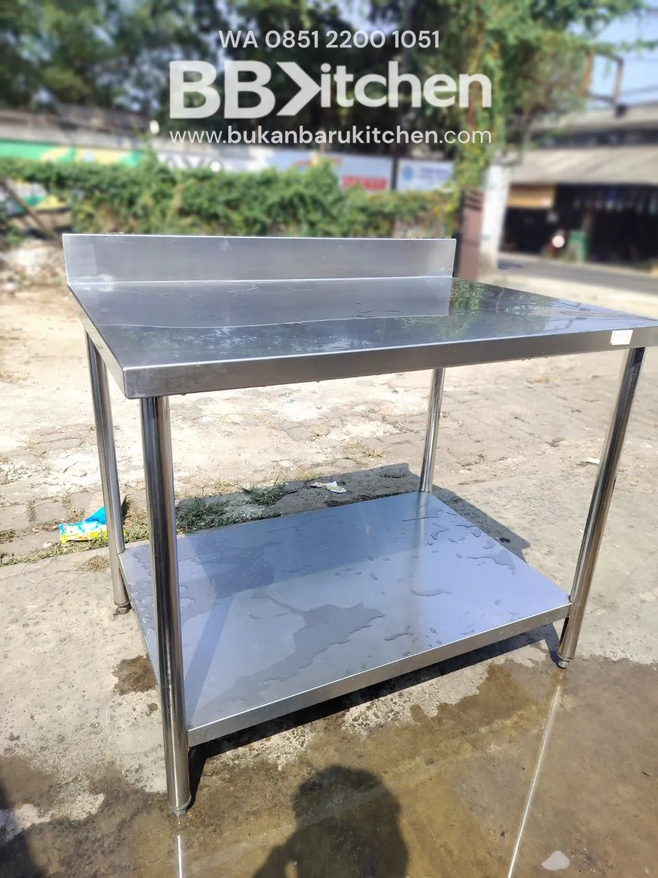Meja 2 Susun Stainless Backspash P100 L70 T85 foto 2