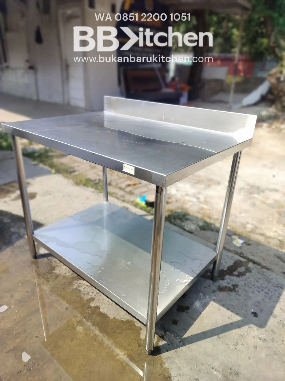 Meja 2 Susun Stainless Backspash P100 L70 T85 foto 3