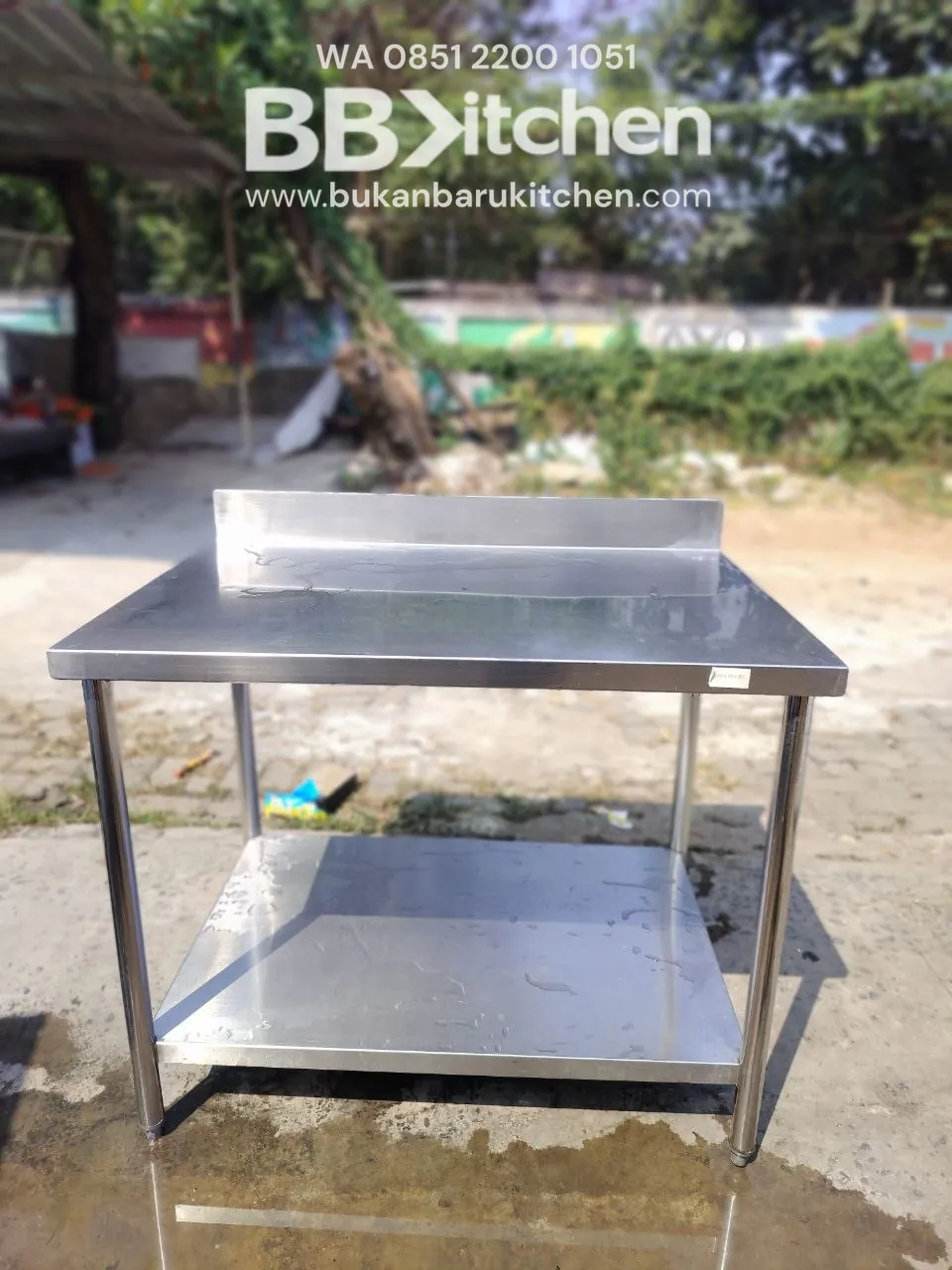 Meja 2 Susun Stainless Backspash P100 L70 T85 foto 5