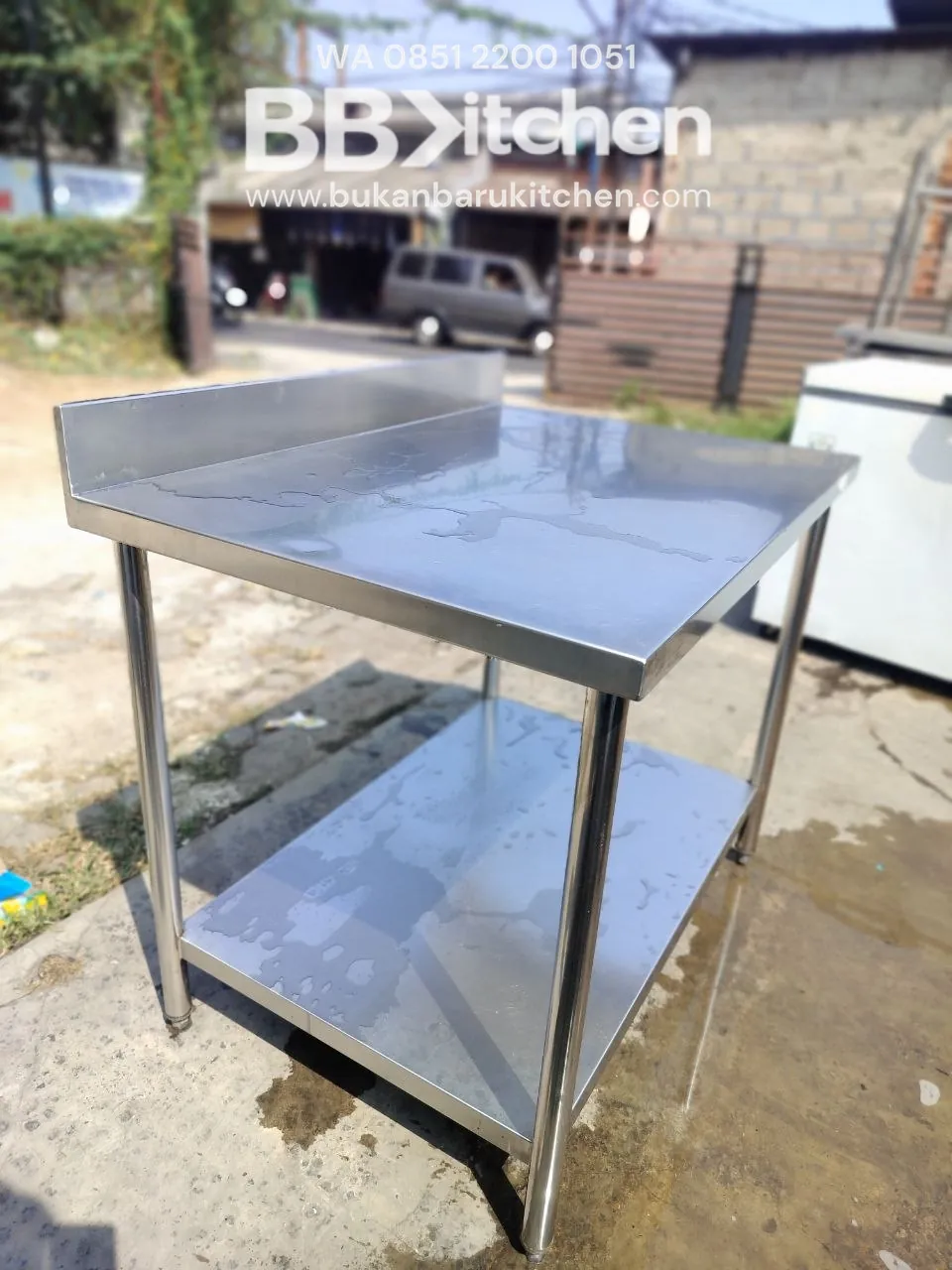 Meja 2 Susun Stainless Backspash P100 L70 T85 foto 6