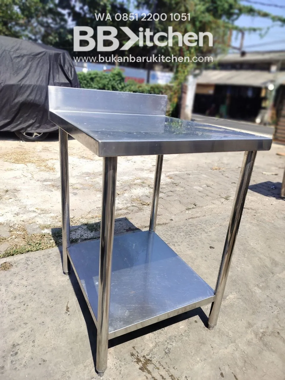 Meja 2 Susun Stainless Backspash Ukuran P 60 L 70 T 85 foto 2