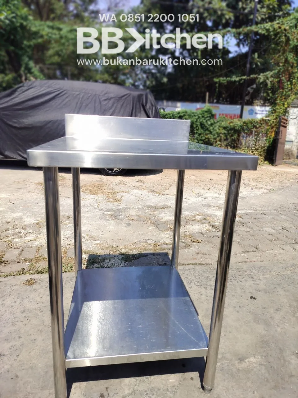 Meja 2 Susun Stainless Backspash Ukuran P 60 L 70 T 85 foto 3
