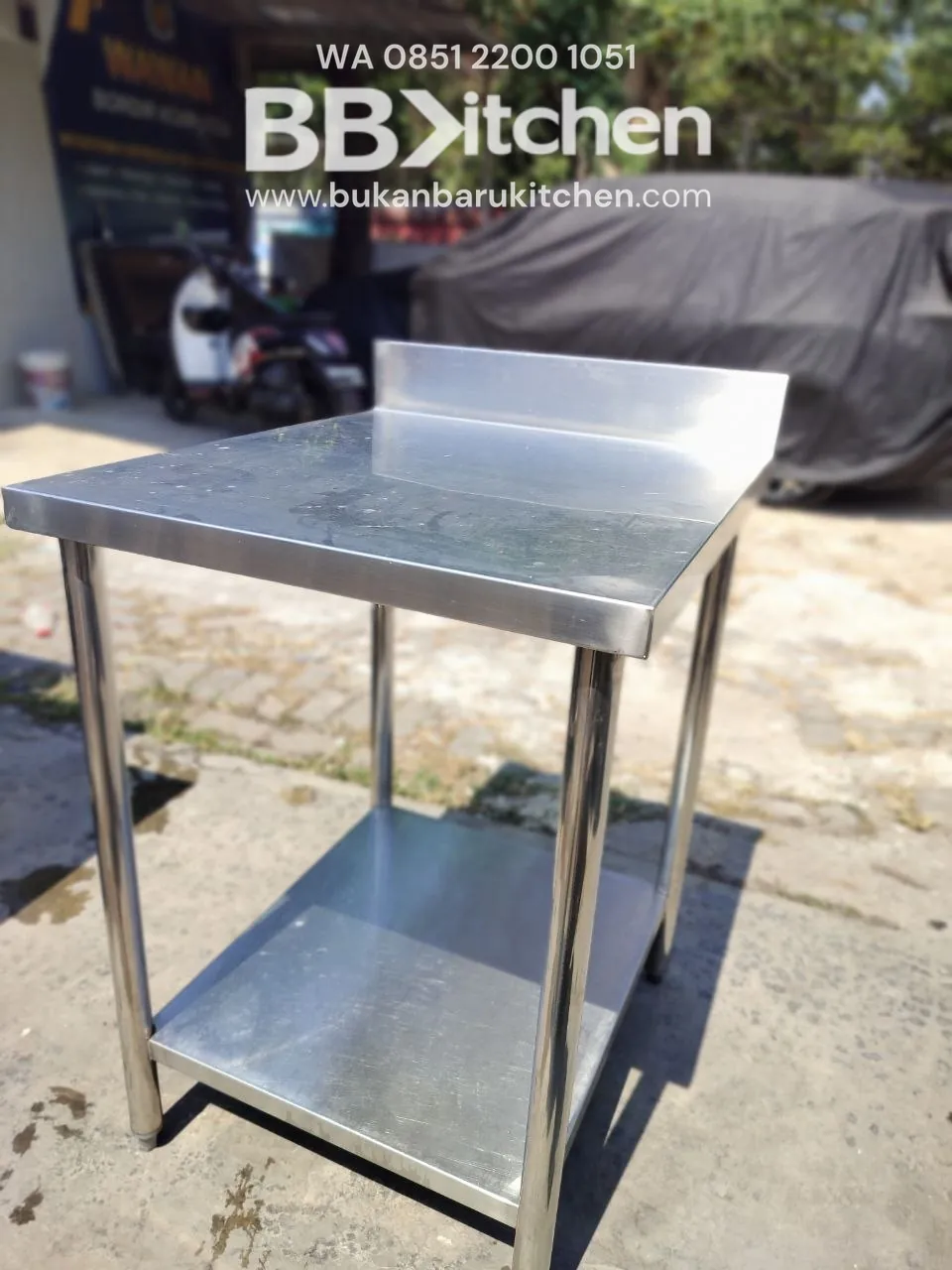Meja 2 Susun Stainless Backspash Ukuran P 60 L 70 T 85 foto 4