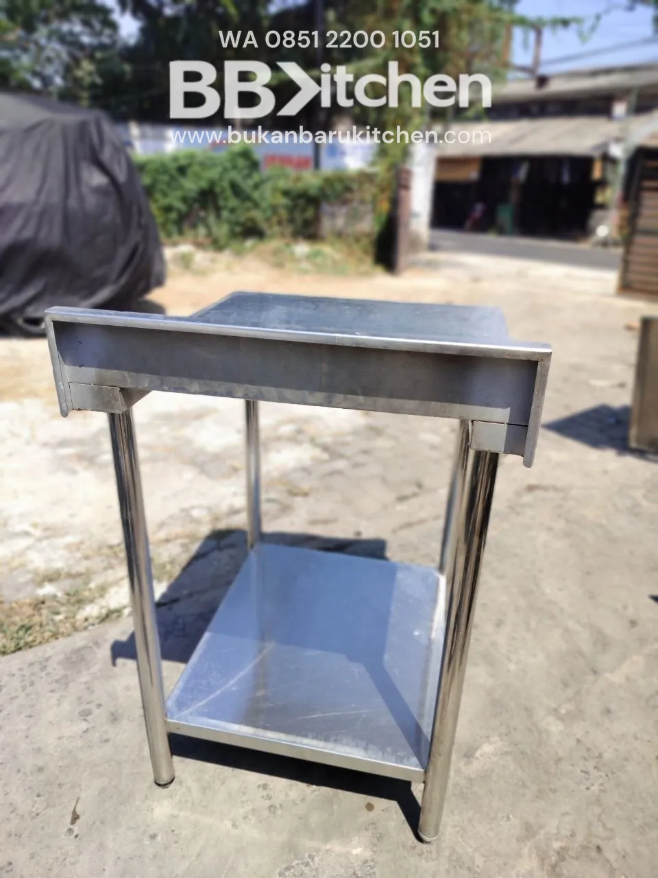 Meja 2 Susun Stainless Backspash Ukuran P 60 L 70 T 85 foto 6