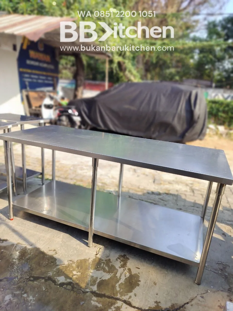 Meja 2 Susun Stainless Steel P180 L75 T85 foto 3