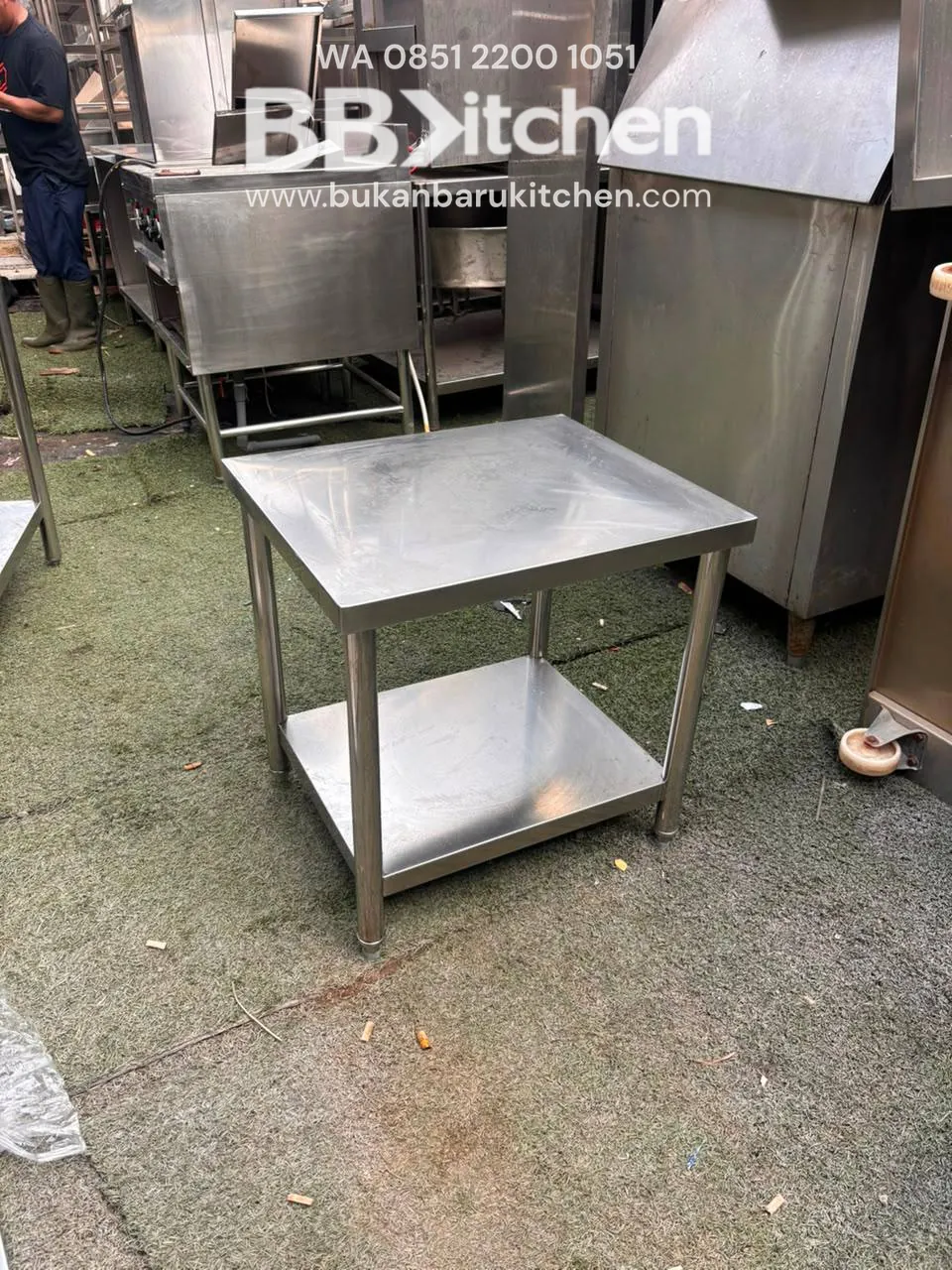Meja 2 Susun Stainless Steel Ukuran 60x50x60 foto 3