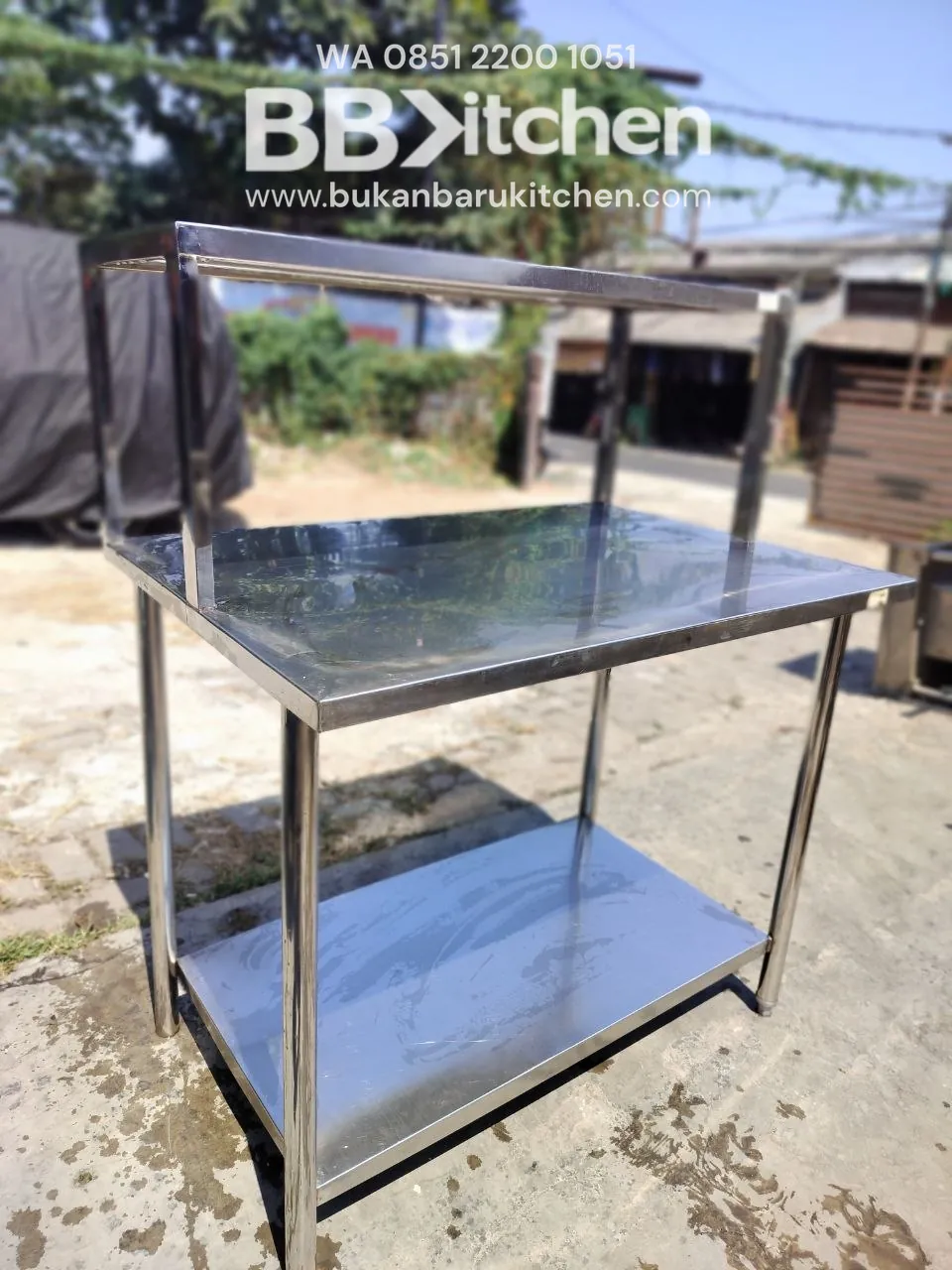 Meja 2 Susun Stainless Steel Ukuran P 100 L 70 T 85 foto 2