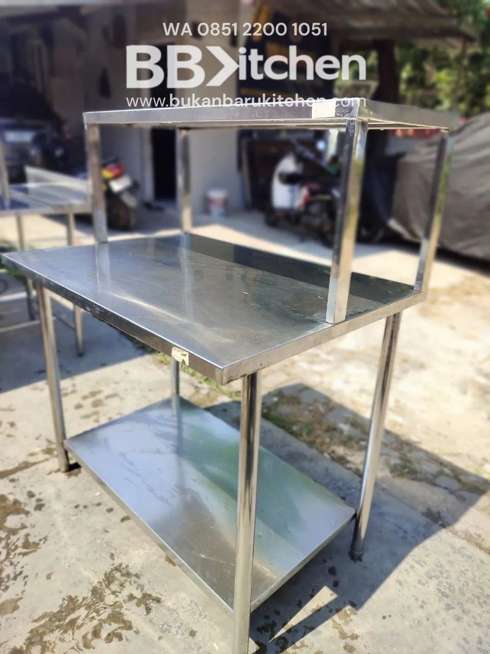 Meja 2 Susun Stainless Steel Ukuran P 100 L 70 T 85 foto 3