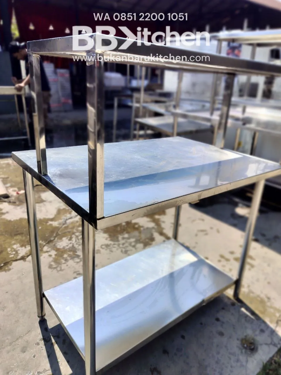 Meja 2 Susun Stainless Steel Ukuran P 100 L 70 T 85 foto 5