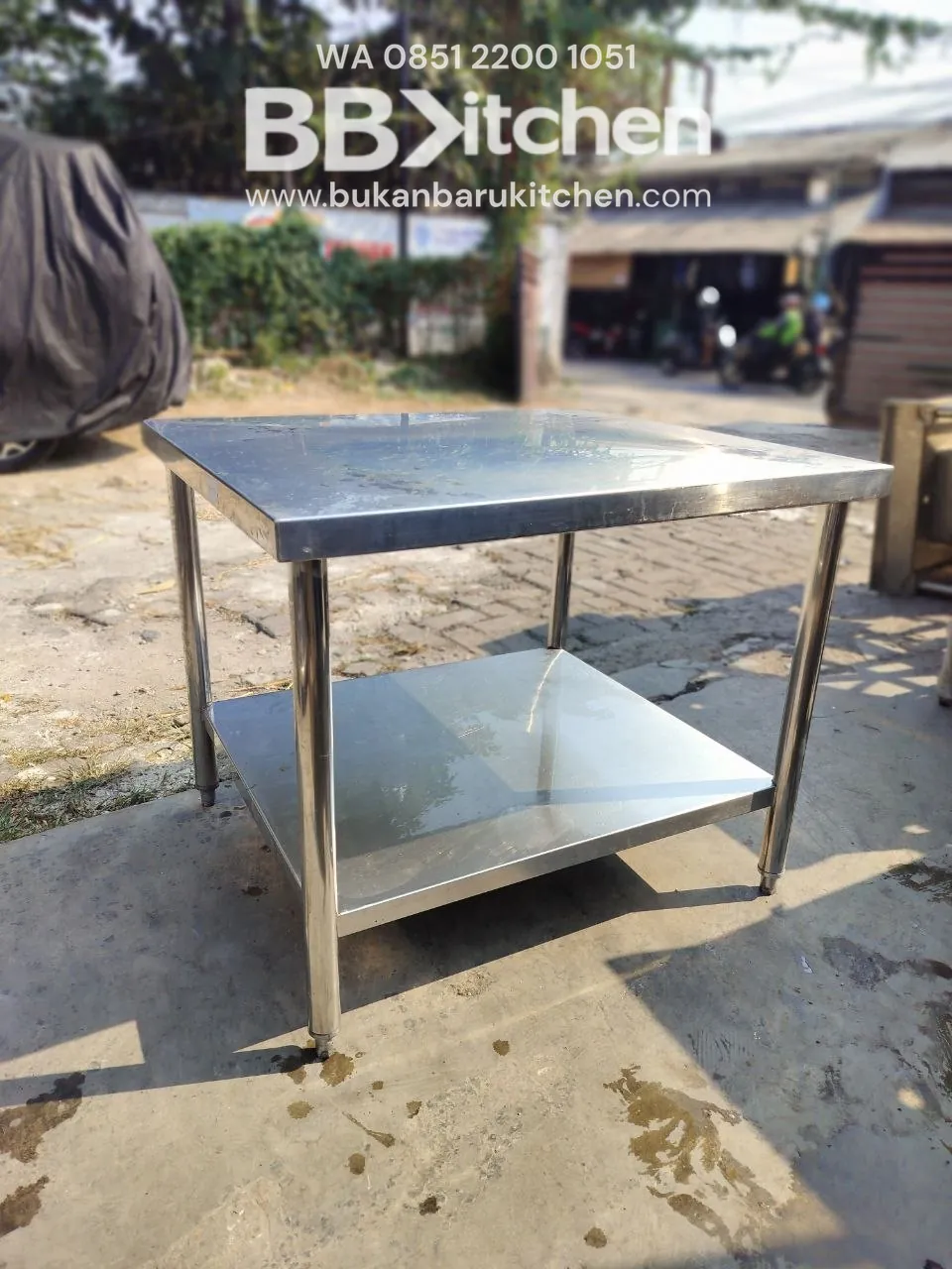 Meja Kompor 2 Susun Stainless Steel Ukuran P 80cm L 70cm T 65cm foto 2