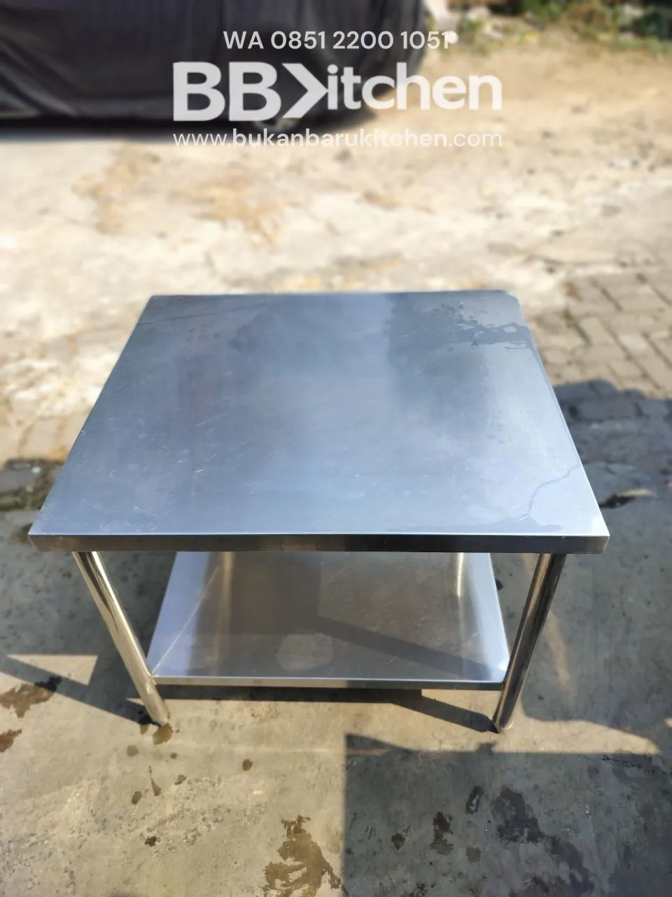 Meja Kompor 2 Susun Stainless Steel Ukuran P 80cm L 70cm T 65cm foto 4