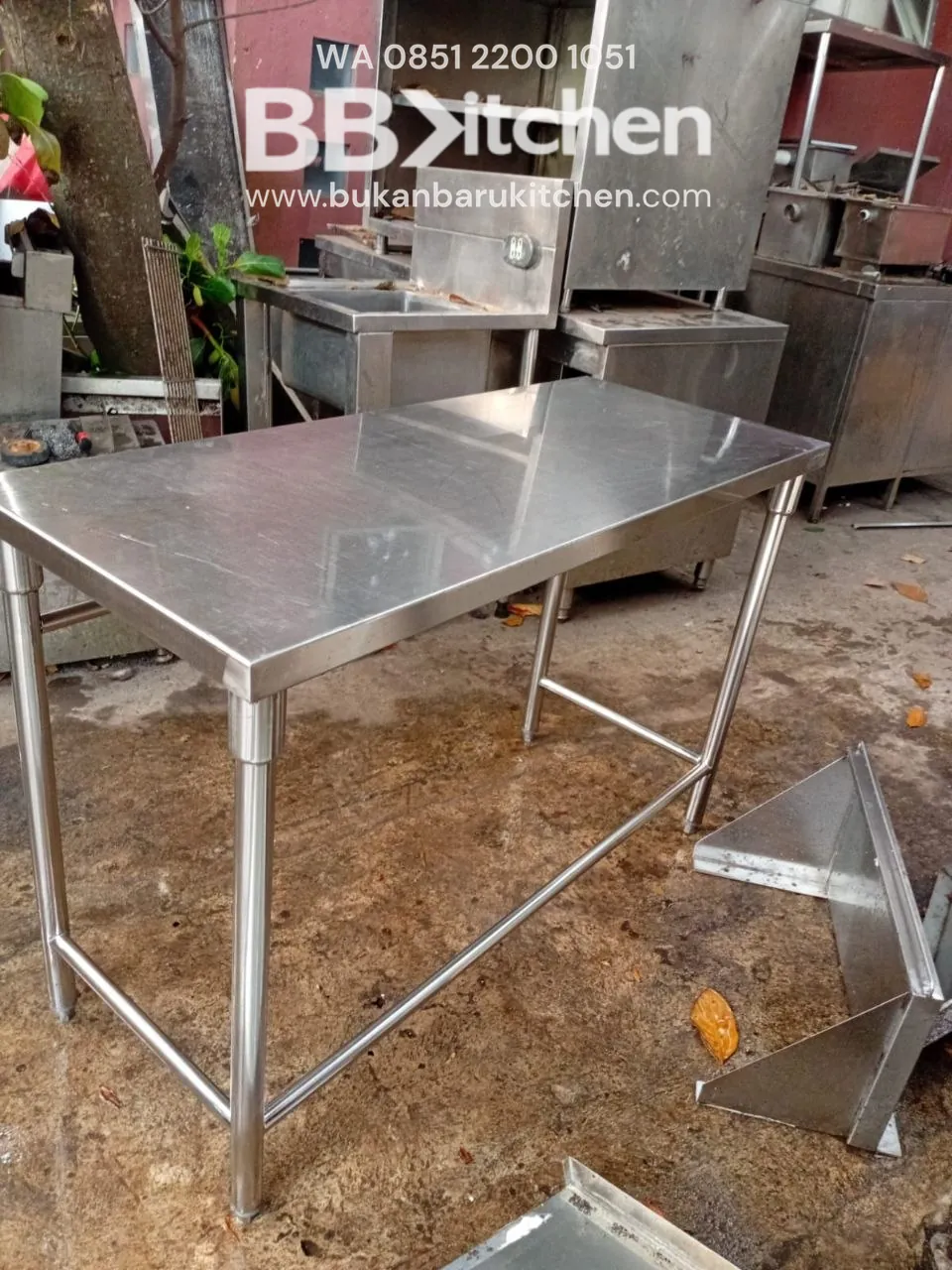 Meja Stainless 1 Susun Ukuran 120x50x82 foto 3