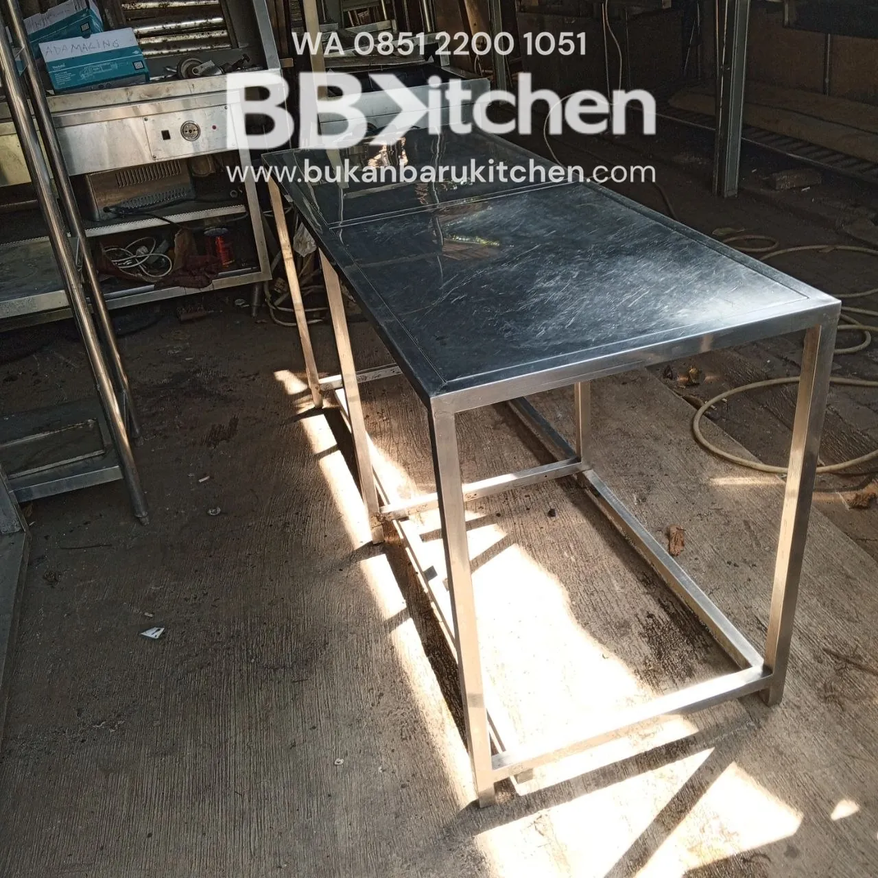 Meja Stainless 1 Susun Ukuran 160x60x80 foto 3