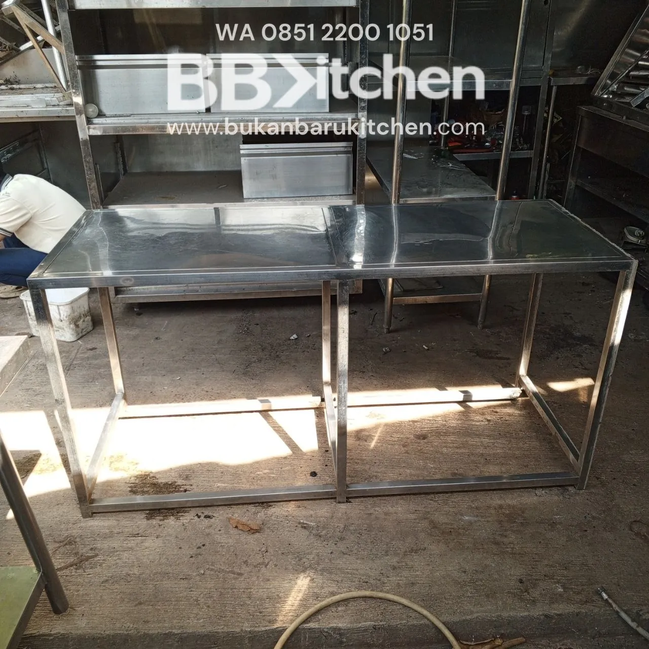 Meja Stainless 1 Susun Ukuran 160x60x80 foto 5