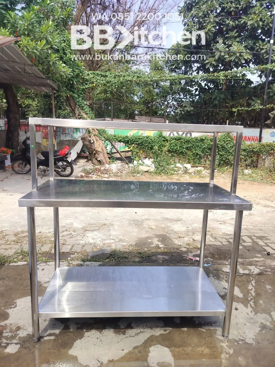 Meja Stainless 2 Susun P 120 L 60 T 85 dan Upper P 120 L 40 T 40 foto 2