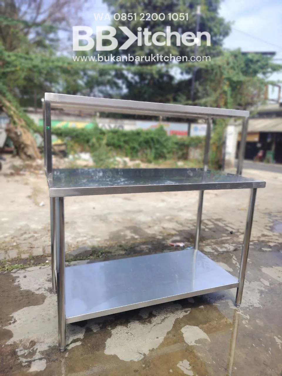 Meja Stainless 2 Susun P 120 L 60 T 85 dan Upper P 120 L 40 T 40 foto 5