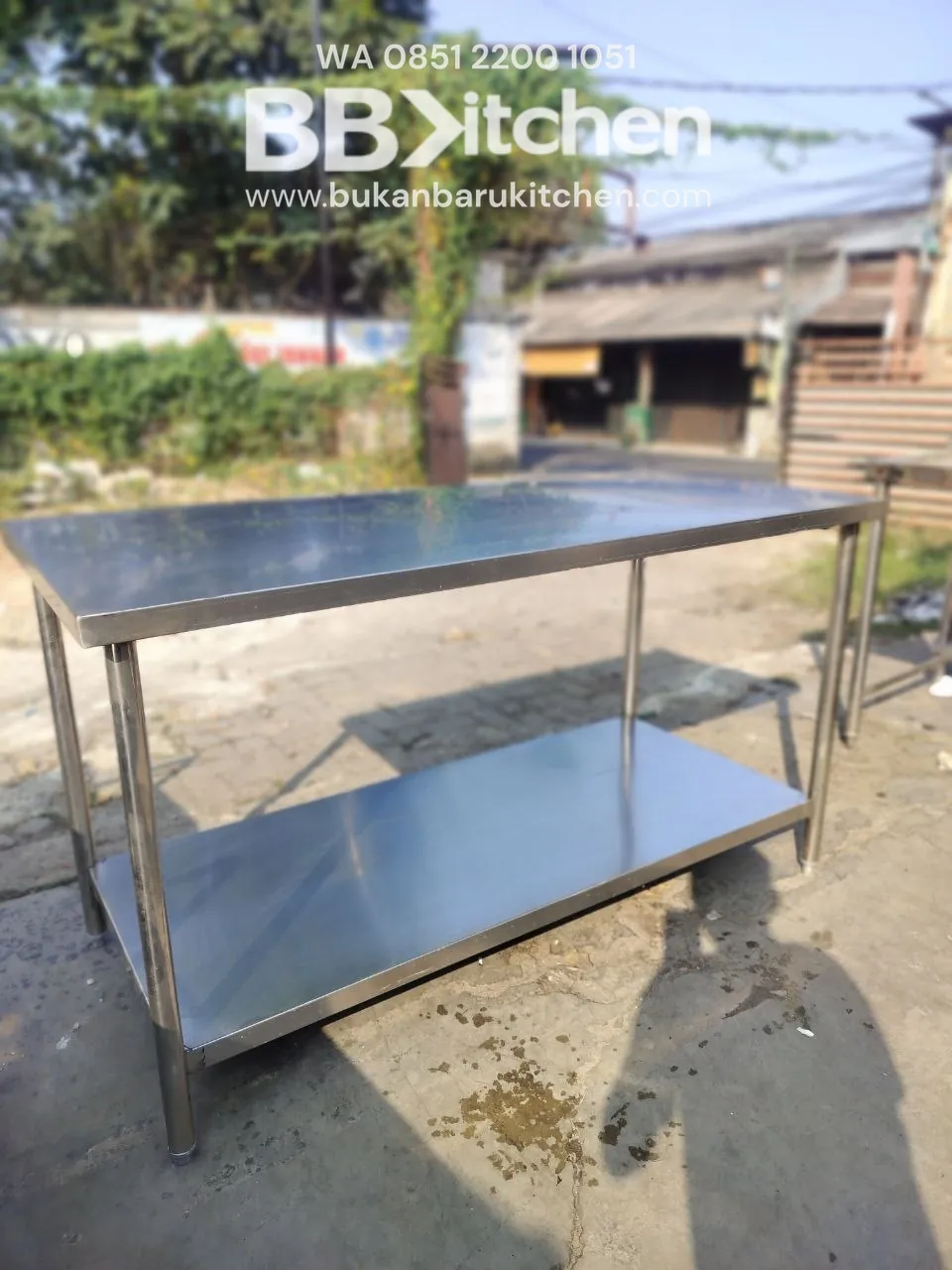 Meja Stainless 2 Susun P 150 L 70 T 85 - Baru foto 2
