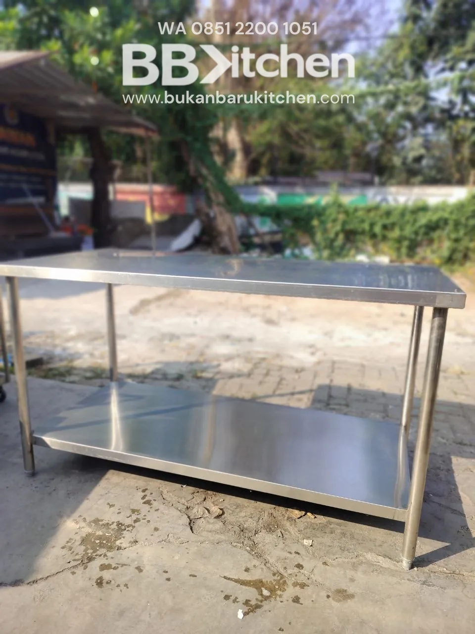 Meja Stainless 2 Susun P 150 L 70 T 85 - Baru foto 3