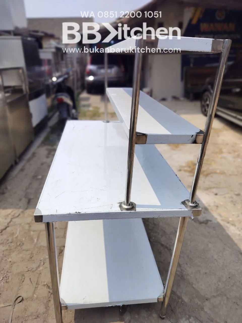 Meja Stainless 2 Susun P150 L70 T85 - Baru foto 4