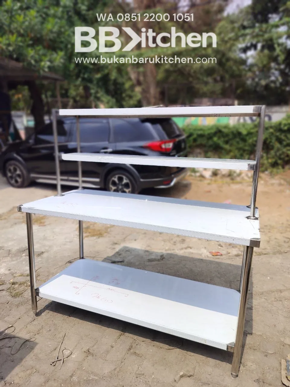 Meja Stainless 2 Susun P150 L70 T85 - Baru foto 5