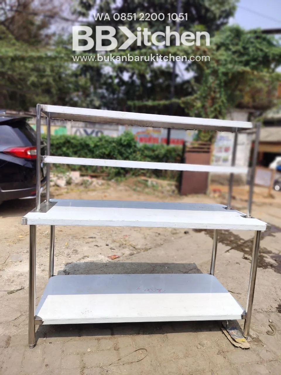 Meja Stainless 2 Susun P150 L70 T85 - Kondisi Baru foto 4