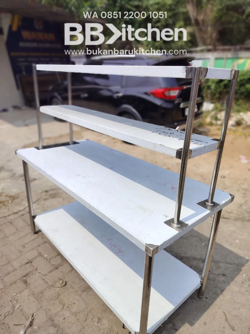 Meja Stainless 2 Susun P150 L70 T85 - Kondisi Baru foto 5