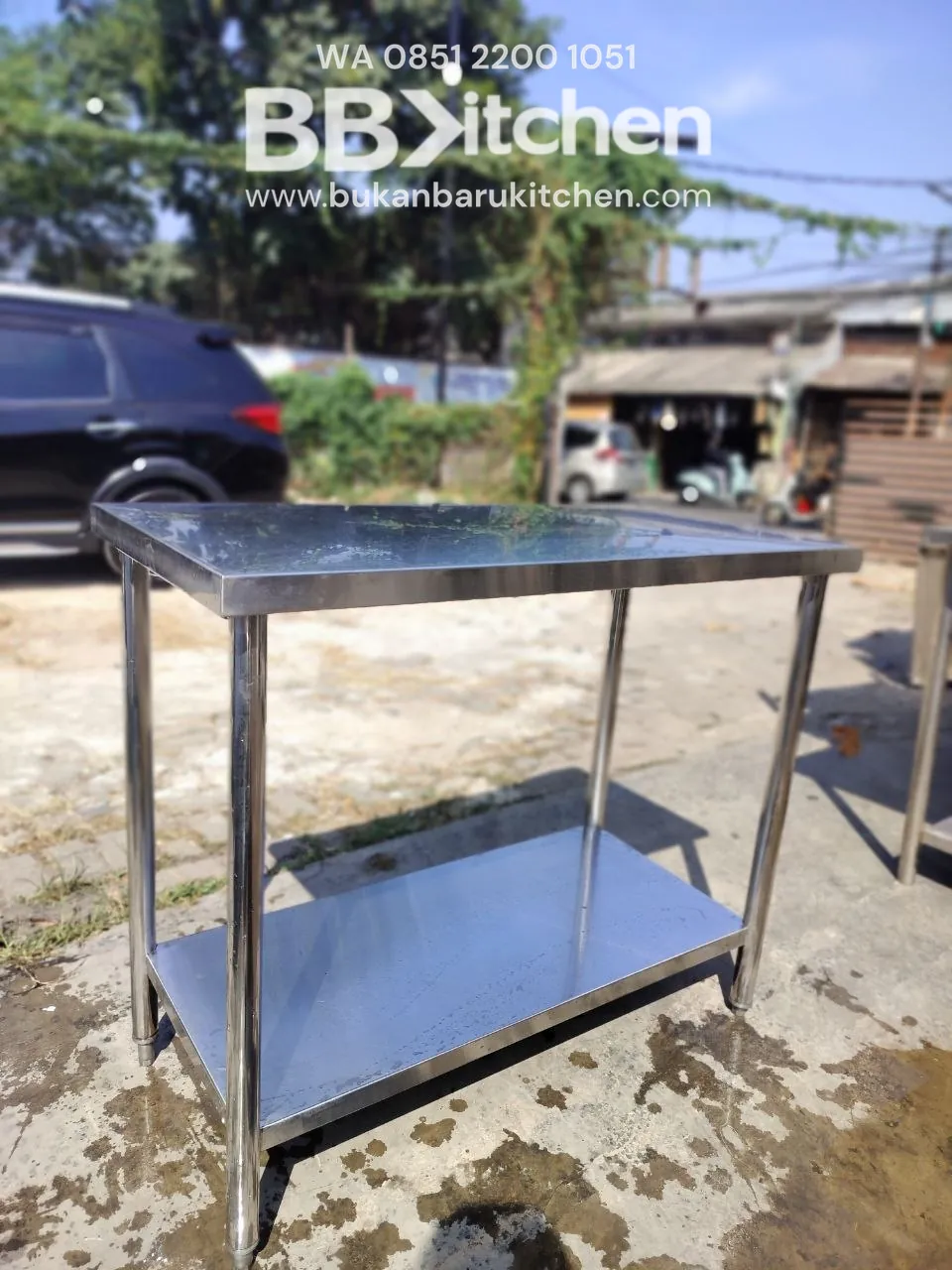 Meja Stainless 2 Susun Ukuran P 100cm L 50cm T 85cm foto 2