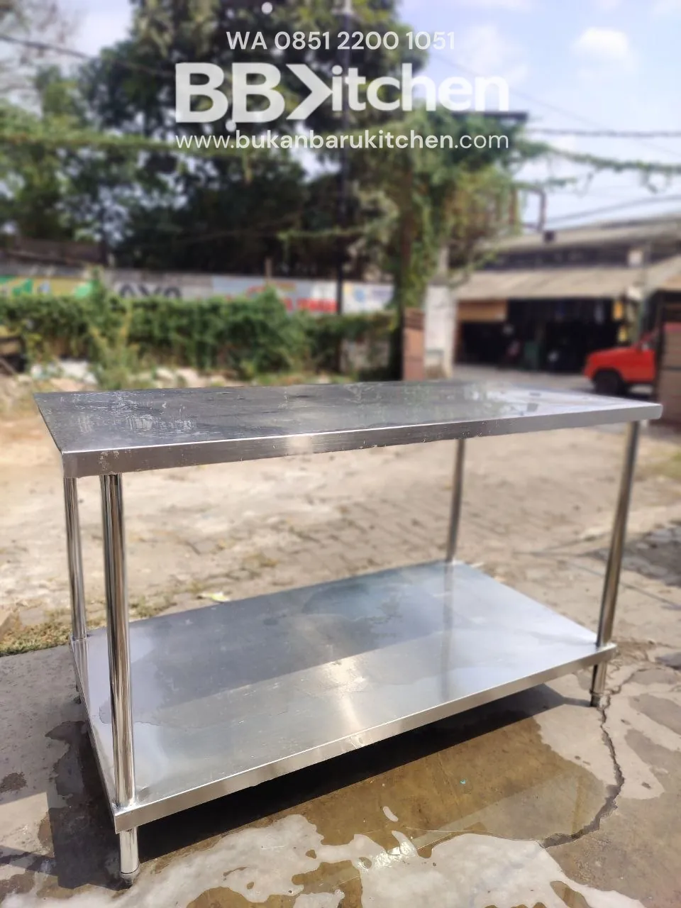 Meja Stainless Steel 2 Susun P 150 L 75 T 85 foto 2