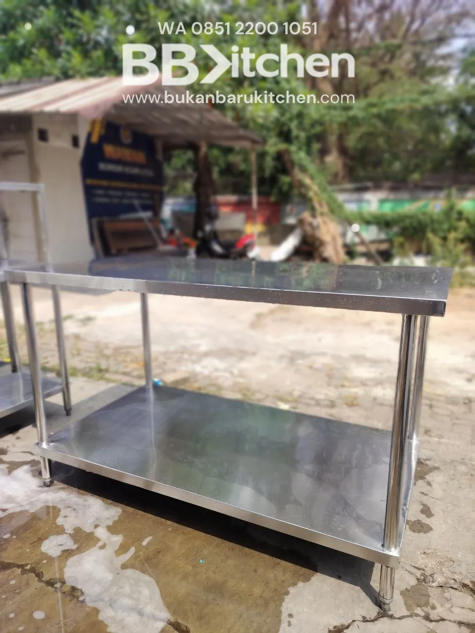 Meja Stainless Steel 2 Susun P 150 L 75 T 85 foto 3