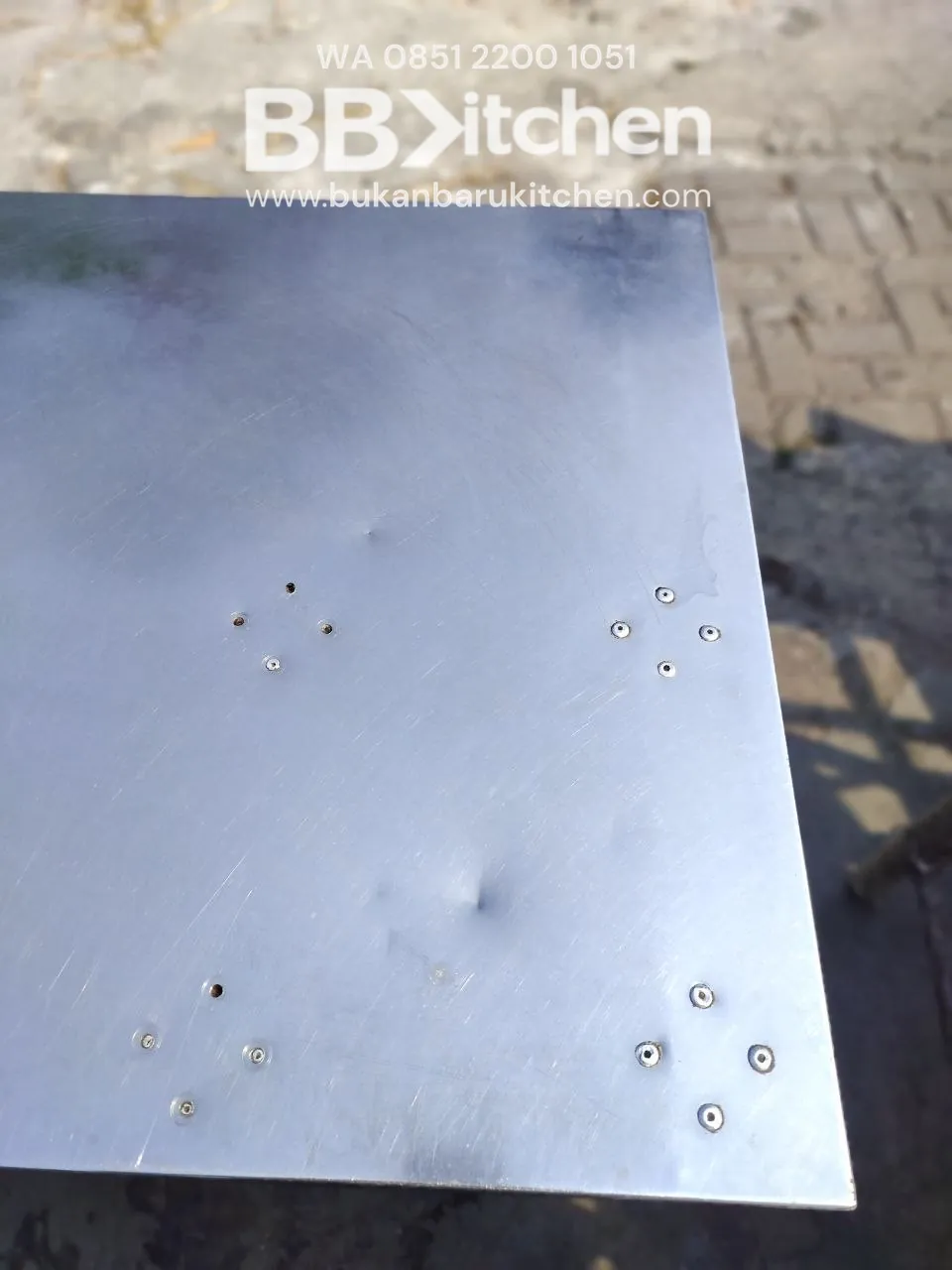 Meja Stainless Steel 2 Susun P 160 L 60 T 85 cm foto 4