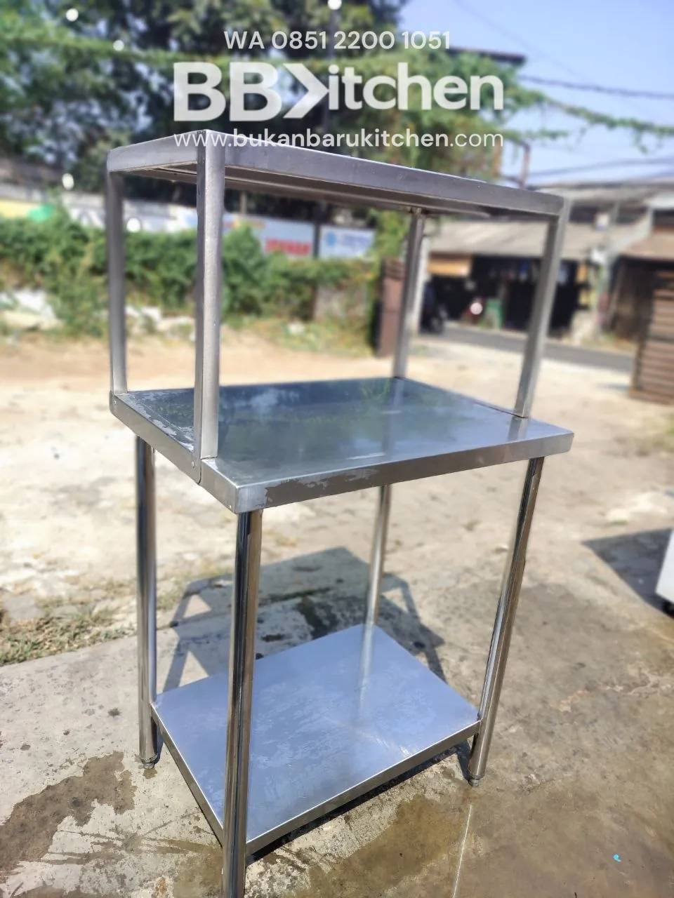Meja Stainless Steel 2 Susun P80 L50 T85 - Upper P80 L40 T40 foto 2