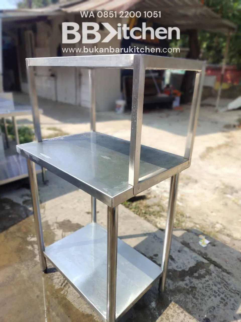 Meja Stainless Steel 2 Susun P80 L50 T85 - Upper P80 L40 T40 foto 6
