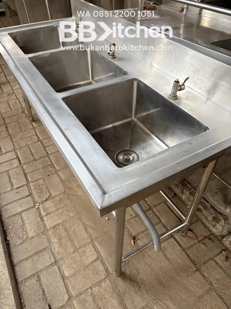 Sink Jumbo Stainless 3 Lubang 180x70x80 foto 2