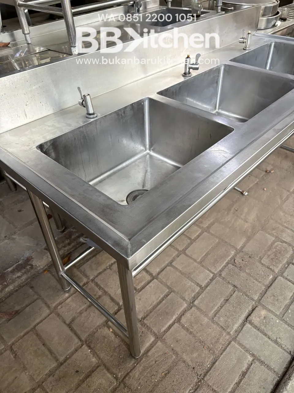 Sink Jumbo Stainless 3 Lubang 180x70x80 foto 3