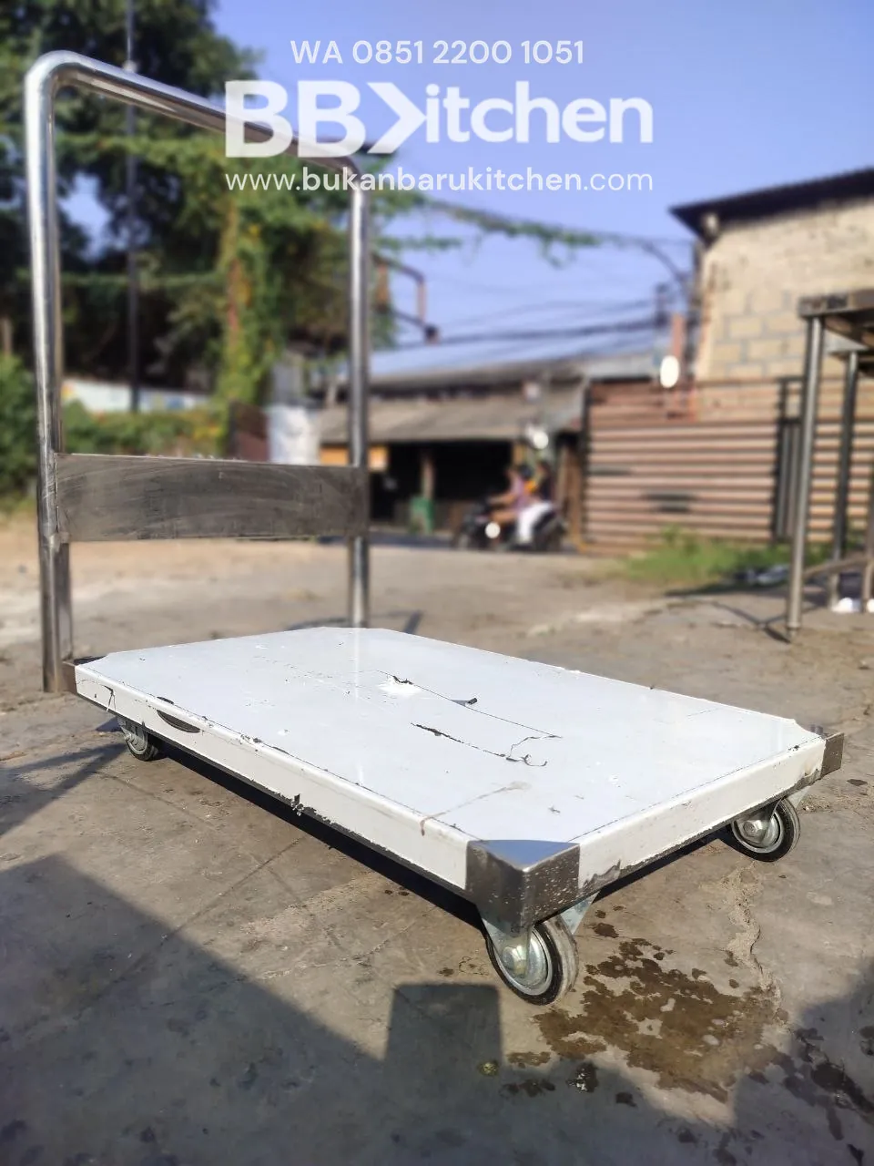 Troly Barang Stainless Ukuran P 50 L 80 T 15 foto 3