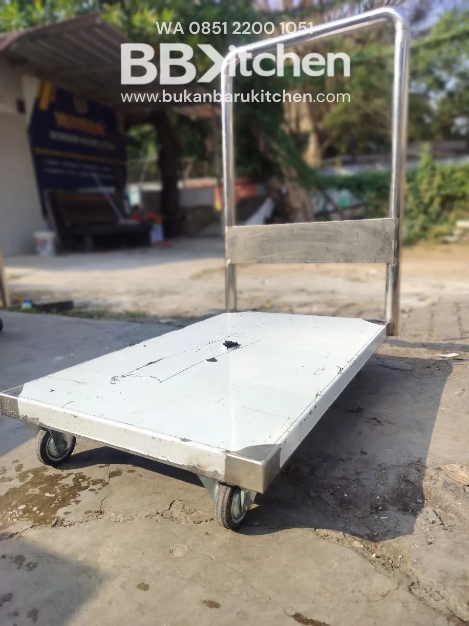 Troly Barang Stainless Ukuran P 50 L 80 T 15 foto 4