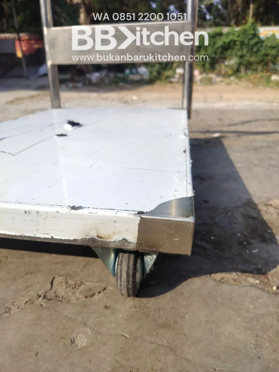 Troly Barang Stainless Ukuran P 50 L 80 T 15 foto 5