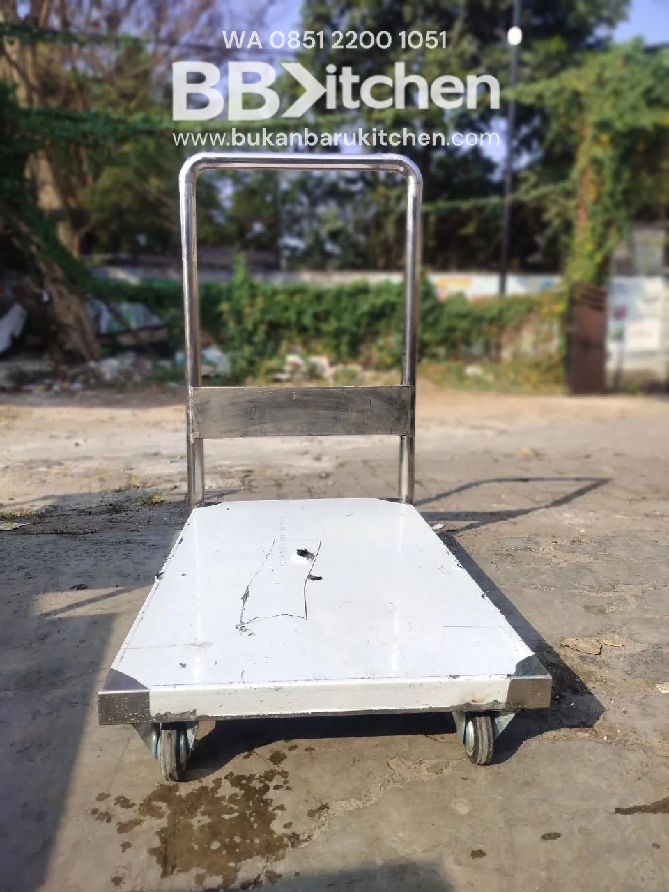 Troly Barang Stainless Ukuran P 50 L 80 T 15